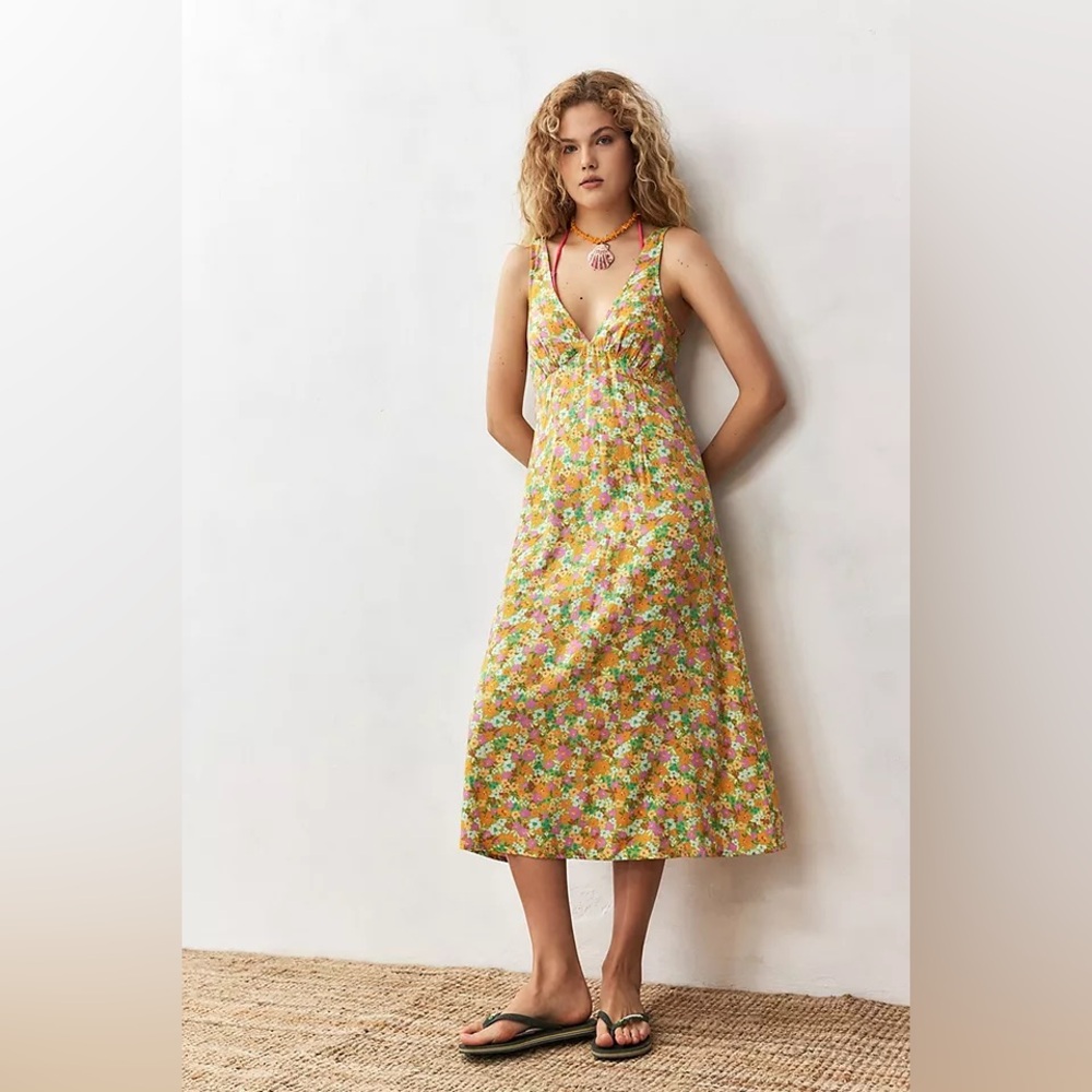 NWT Billabong Feel The Love Floral Sleeveless Midi Dress - Multicolor Small
